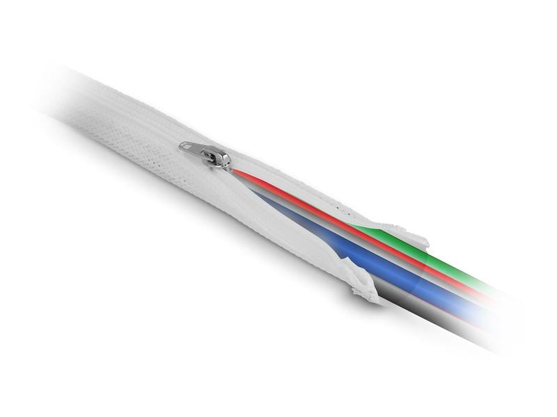 Delock Geflechtschlauch mit Reissverschluss 1 m x 50 mm Wei Delock Geflechtschlauch mit Reissverschluss hitzebeständig 1 m x 50 mm weiss