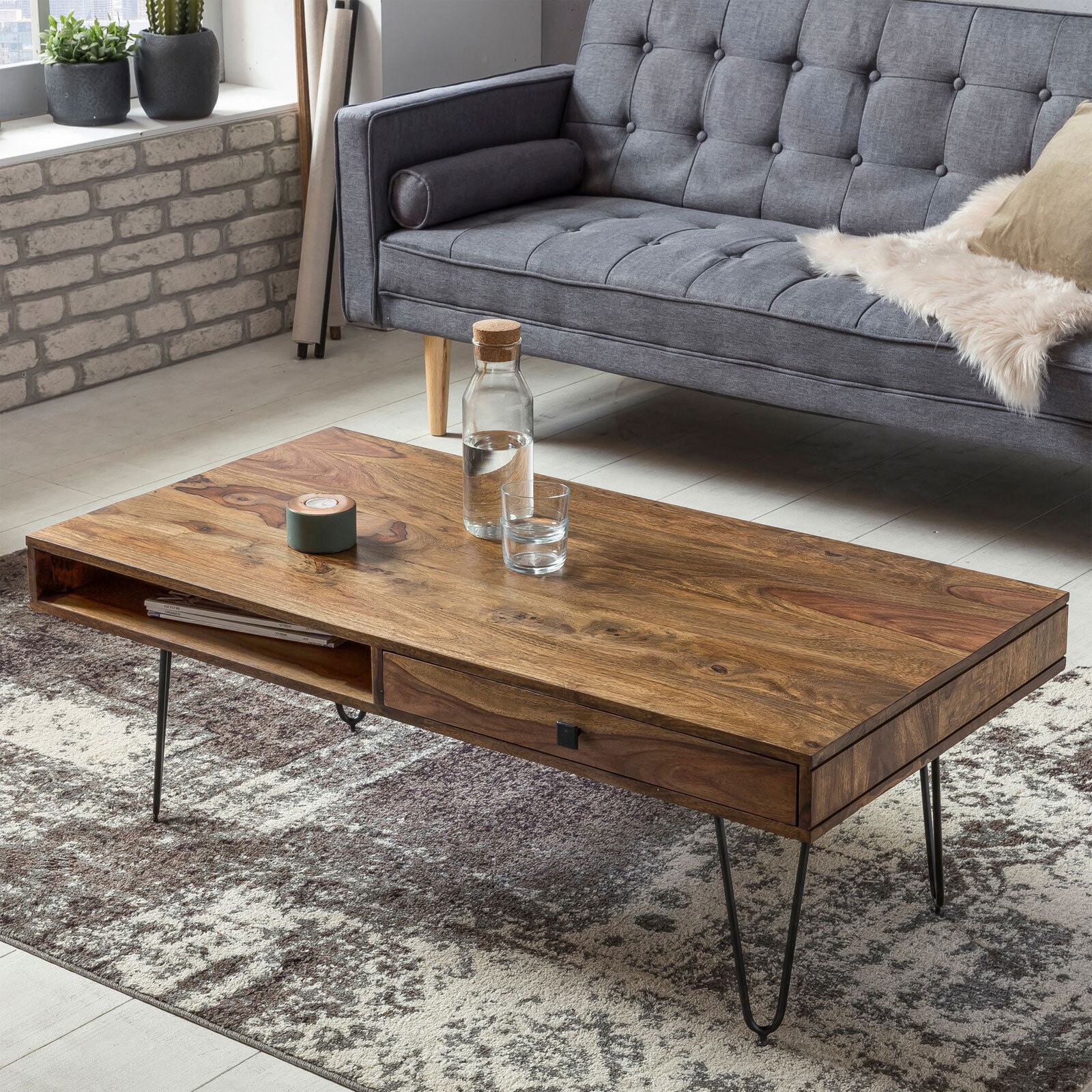 Couchtisch 120 x 60 cm Sheesham