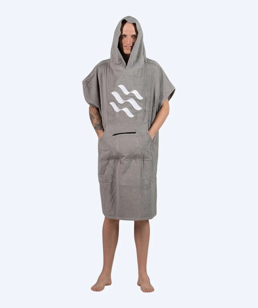 Watery badeponcho til voksne - Bomuld - Grå