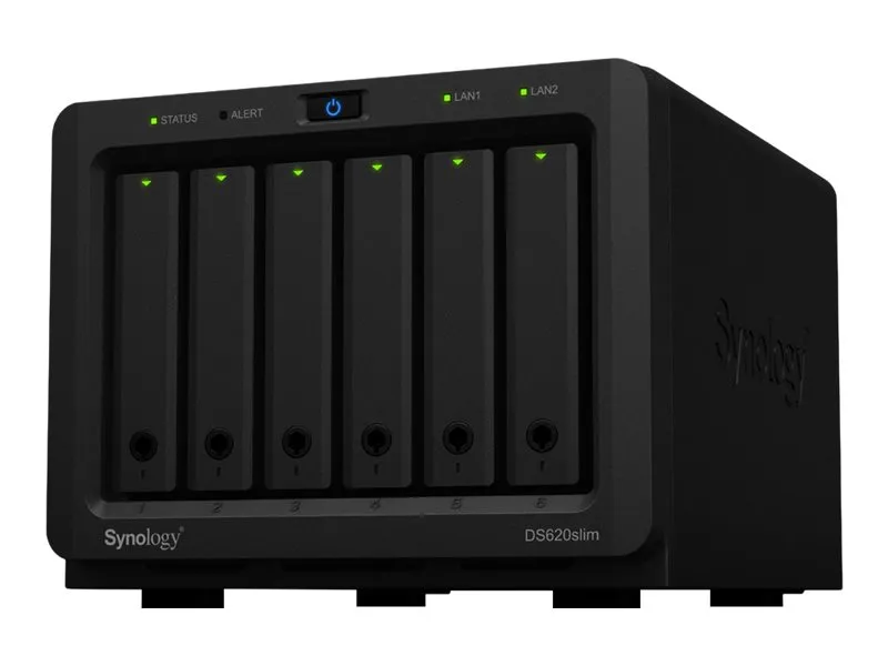 Synology Disk Station DS620slim - NAS-server - 6 bays - SATA 6Gb/s - RAID 0, 1, 5, 6, 10, JBOD - RAM 2 GB - Gigabit Ethernet - iSCSI support