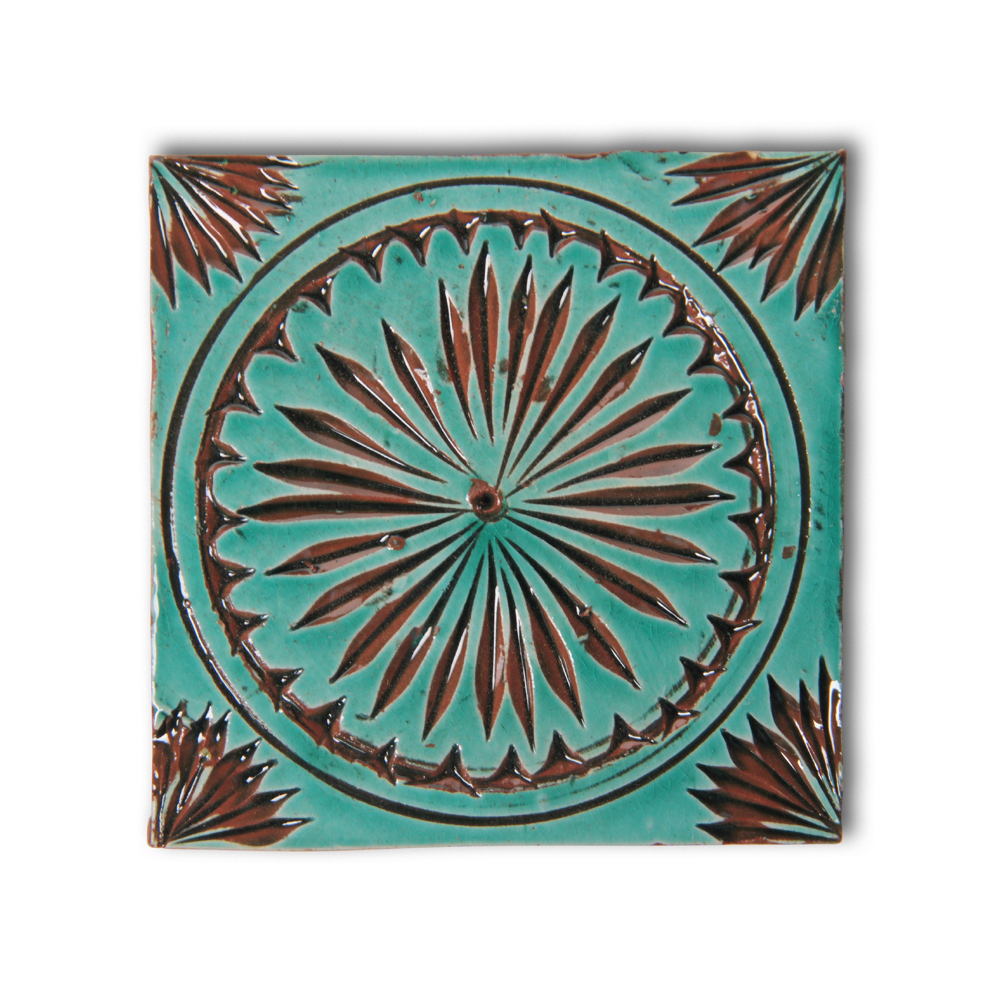Fliese 'Rond turquoise', türkis, L 10 cm, B 10 cm, H 1 cm von fischer's lagerhaus