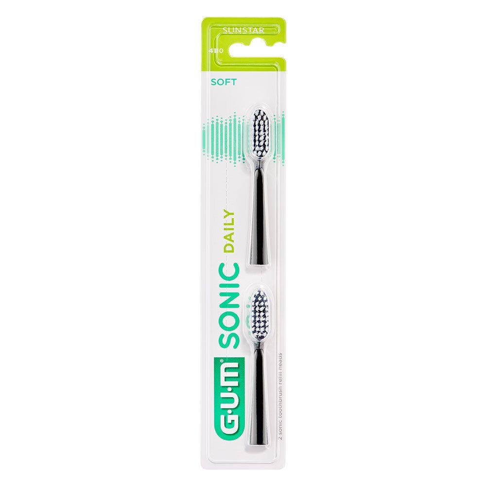 GUM® SONIC DAILY Ersatzbürstenköpfe schwarz