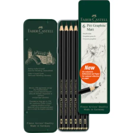 Faber-Castell Pitt Graphite Matt Bleistift Set, 6er Metalletui