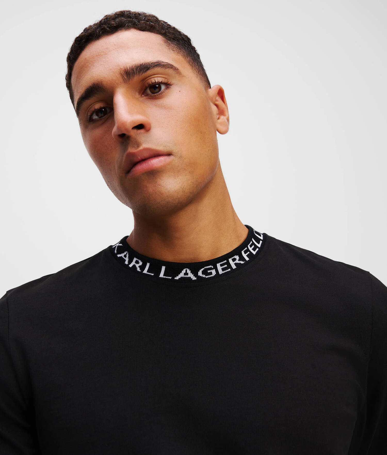 T-SHIRT À MANCHES LONGUES AVEC LOGO KARL - Noir
