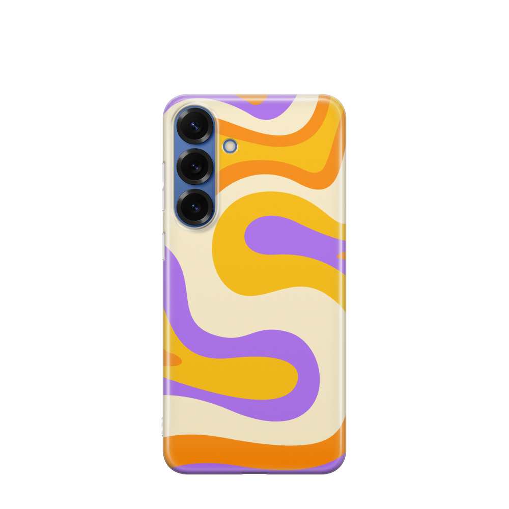 Samsung Galaxy S25 Plus Gummi Hülle Sonnenwellen 3 - Orange
