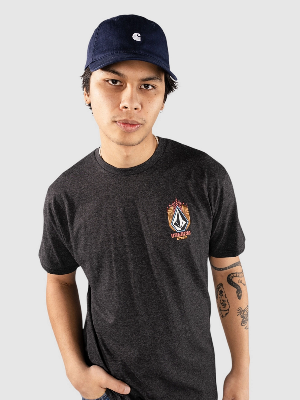 Volcom Draggin Stone Hth T-Shirt heather black