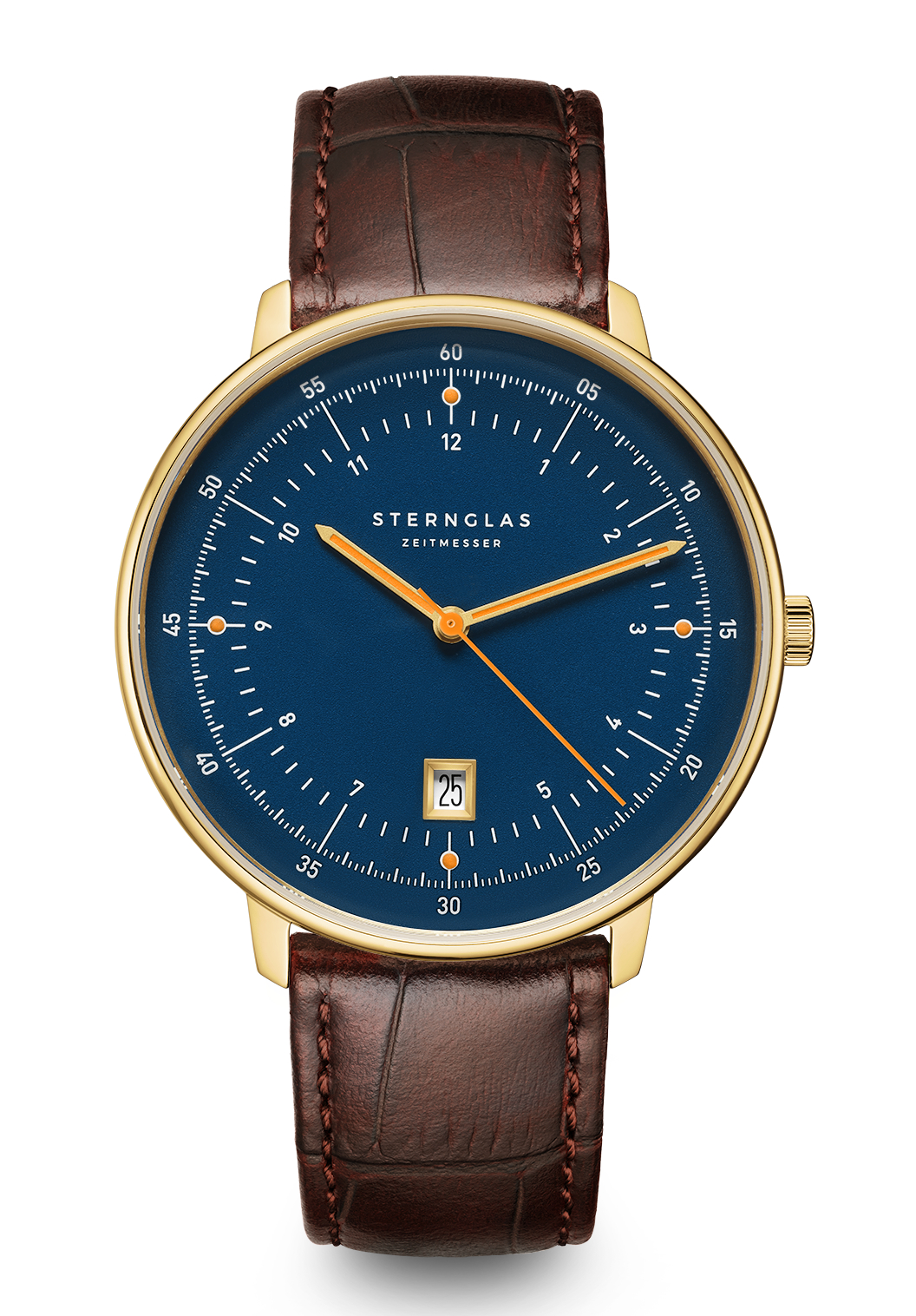 Sternglas Hamburg gold Quarz Heritage Leder S01-HH07-HE01