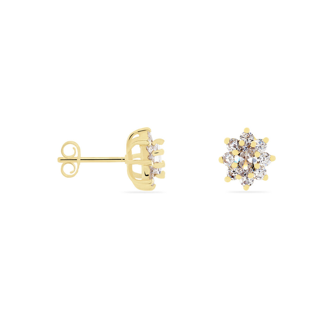 Boucles D'oreilles Puces Lisea Plaqué Or Oxydes De Zirconium