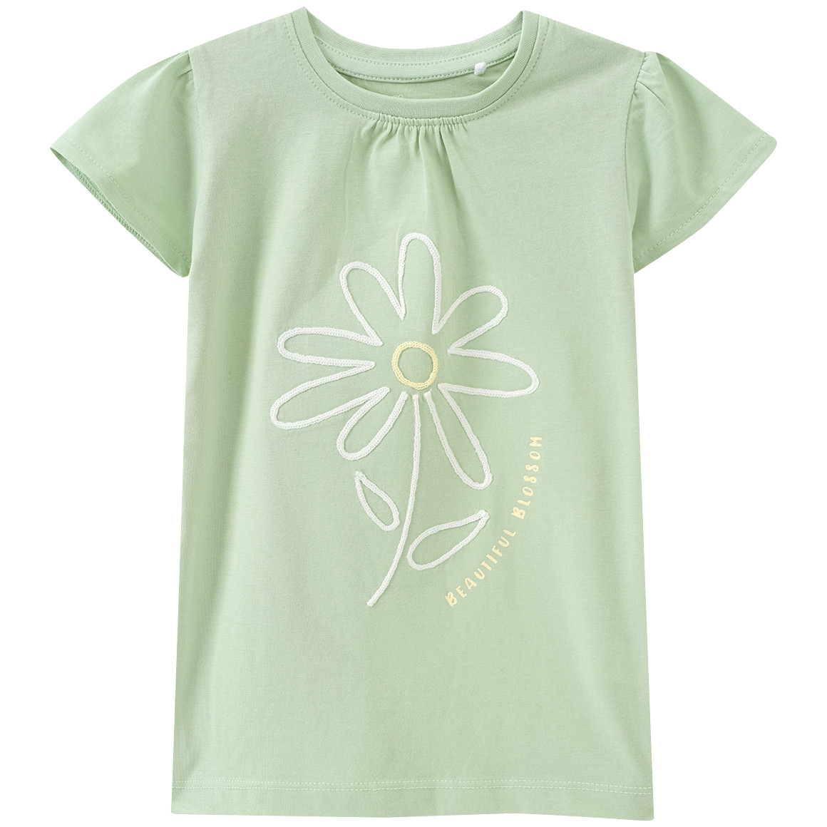 Topolino Mädchen T-Shirt mit Blumen-Stickerei hellgrün