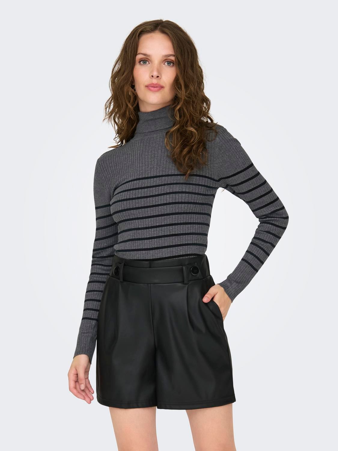 JDYPLUM Strickpullover Dark Grey Melange