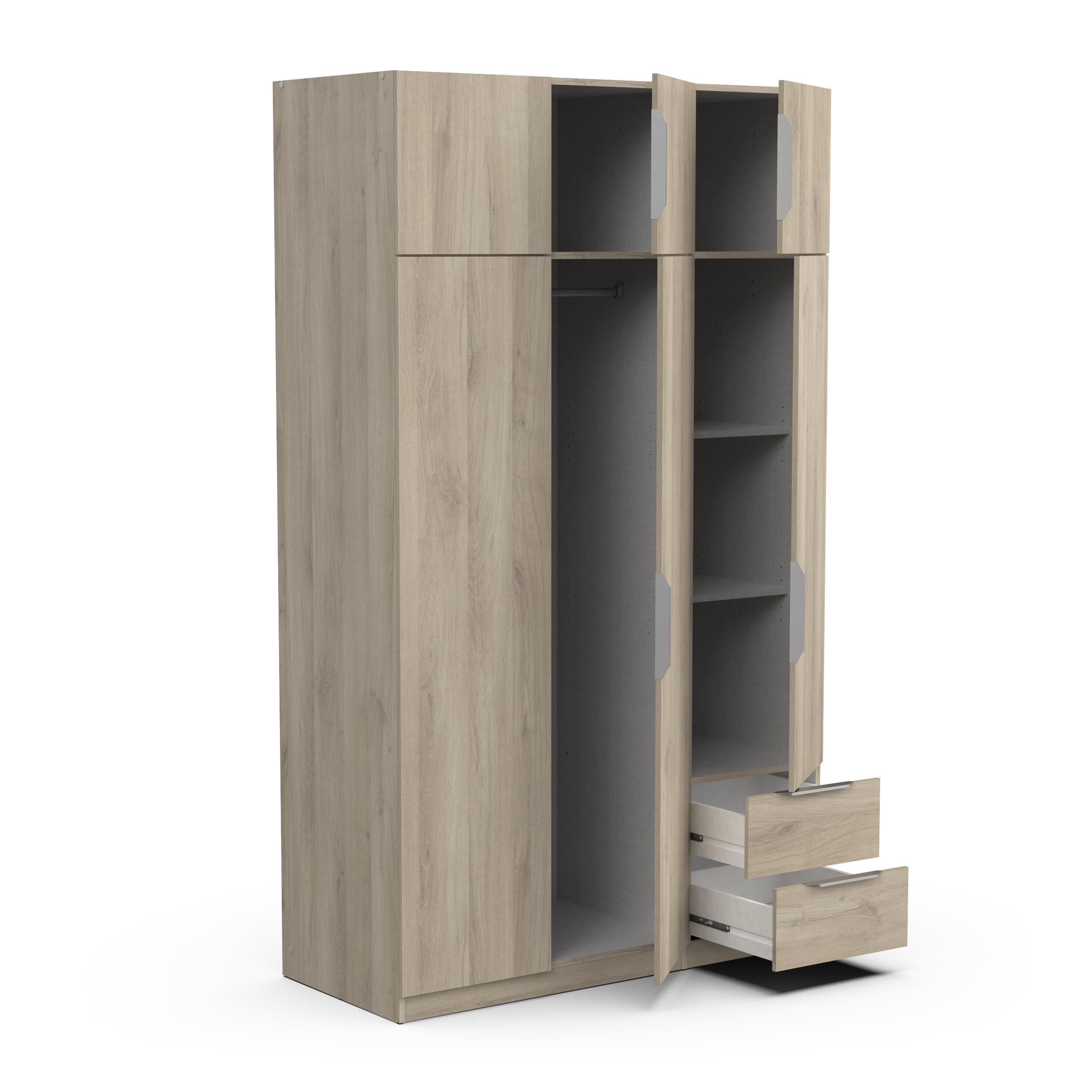 GHOST ARMOIRE 6 PORTES 2 TIROIRS CHENE