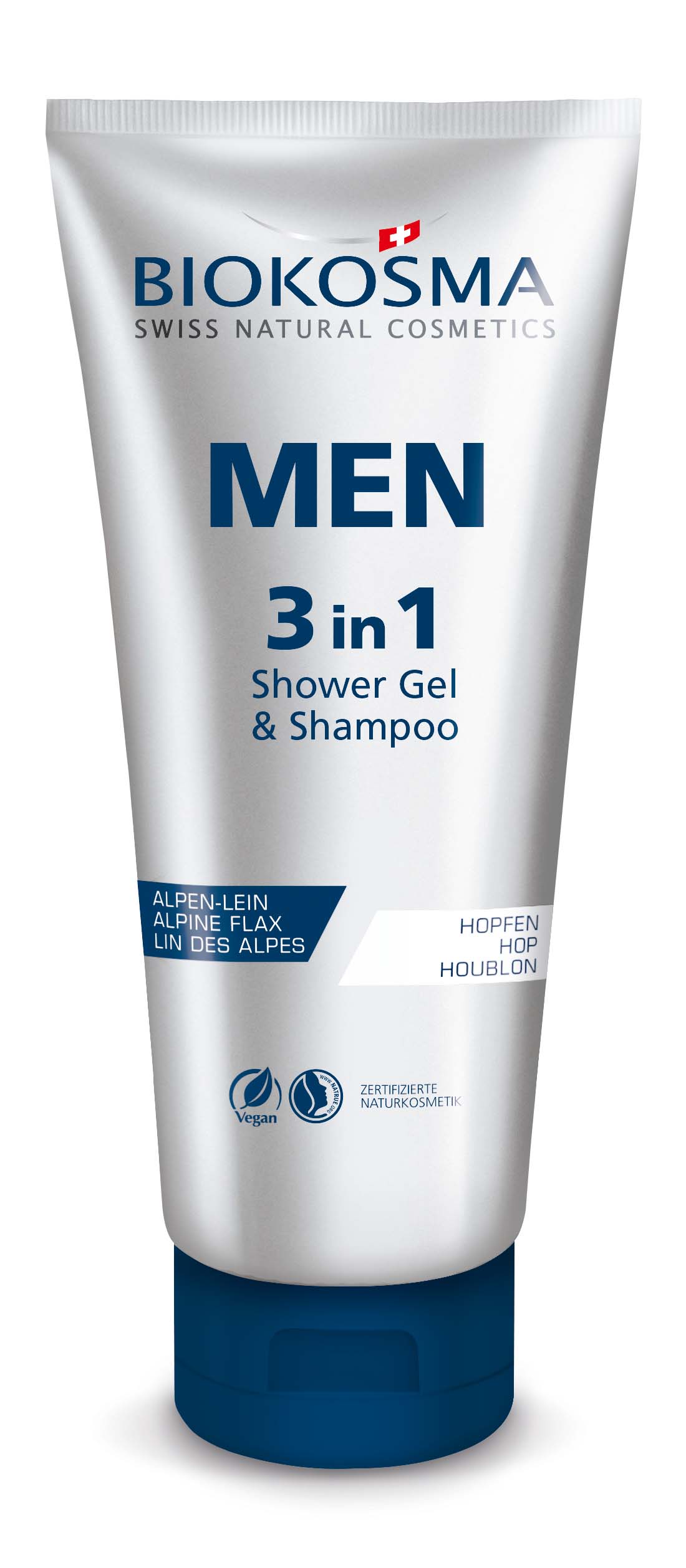 BIOKOSMA MEN 3 in 1 Shower Gel & Shampoo & Face Wash Gel Tb 200 ml