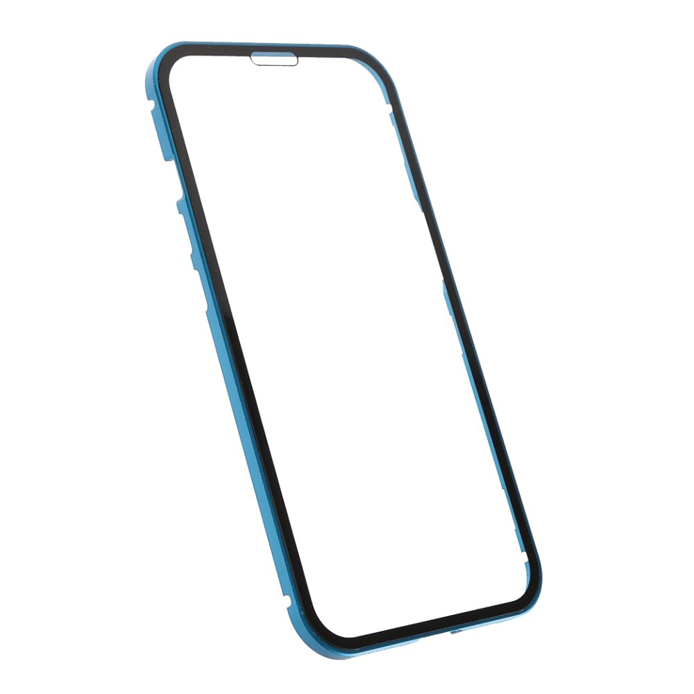 iPhone 13 Magnetische Alu Schutzhülle mit Panzer Glas Backcover   Displayschutz (Magnet-Technologie) - Blau