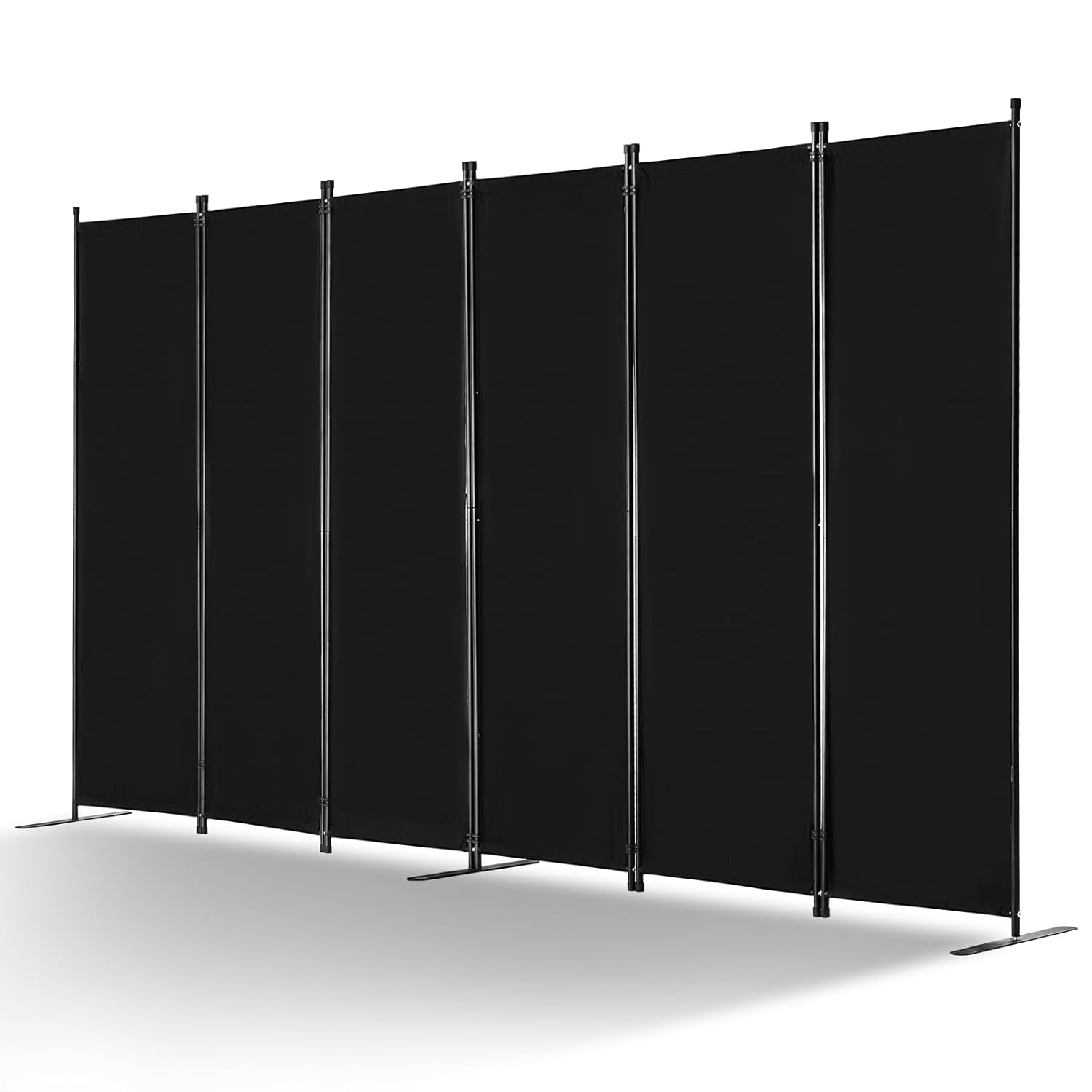 VEVOR Raumteiler 6 Paneele Paravent 3110 x 1805 x 450 mm, Faltbarer Sichtschutz & tragbarer Trennwandteiler zur Raumtrennung, freistehende Raumteiler für Büro Schlafzimmer Arbeitszimmer, Schwarz
