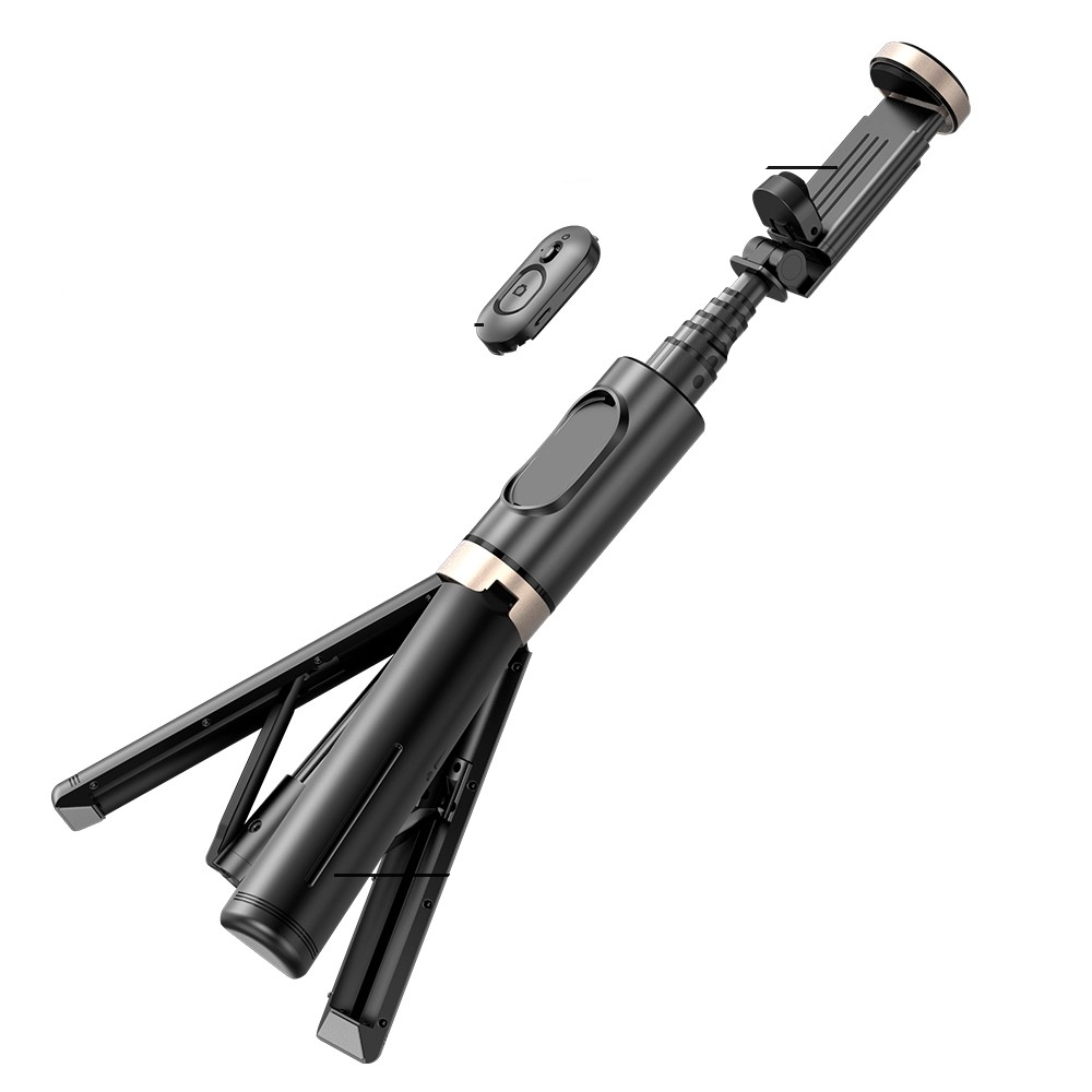 (75cm) Selfie Stick Teleskop für Smartphones mit abnehmbarem Bluetooth Fernauslöser - Schwarz
