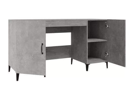 Bureau Gris béton 140x50x75 cm Bois d'ingénierie