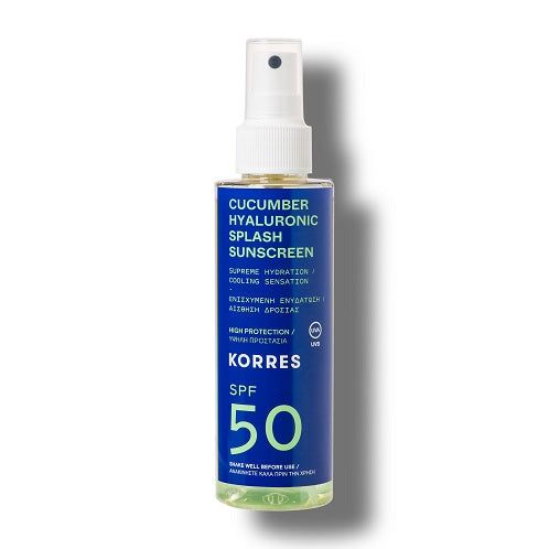 KORRES Cucumber Hyaluronic Splash Sonnenschutzspray für Gesicht+Körper SPF50
