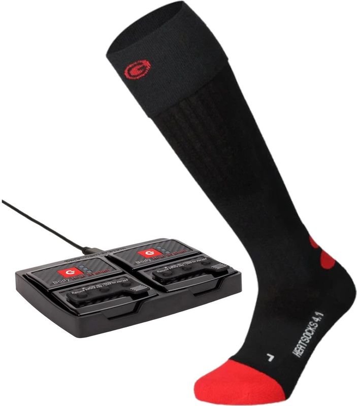 Lenz Heat Sock 4.1/Lithium Pack rcB 1400 set, unisex, zwart
