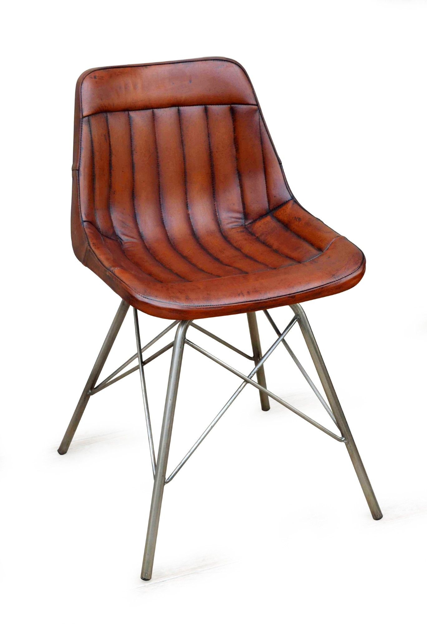 Lederstuhl 'Assange-Cuir', braun, B 49 cm, L 52 cm, H 78 cm von fischer's lagerhaus