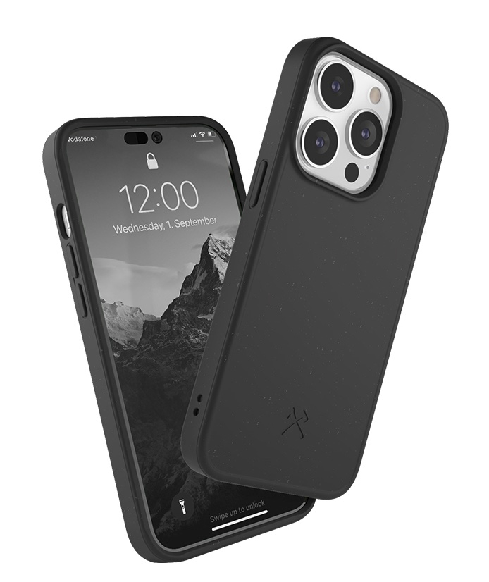 iPhone 14 Pro BioCase Antimikrobielle Schutzhülle Vegan Biologisch Abbaubar (ECO652) - Schwarz