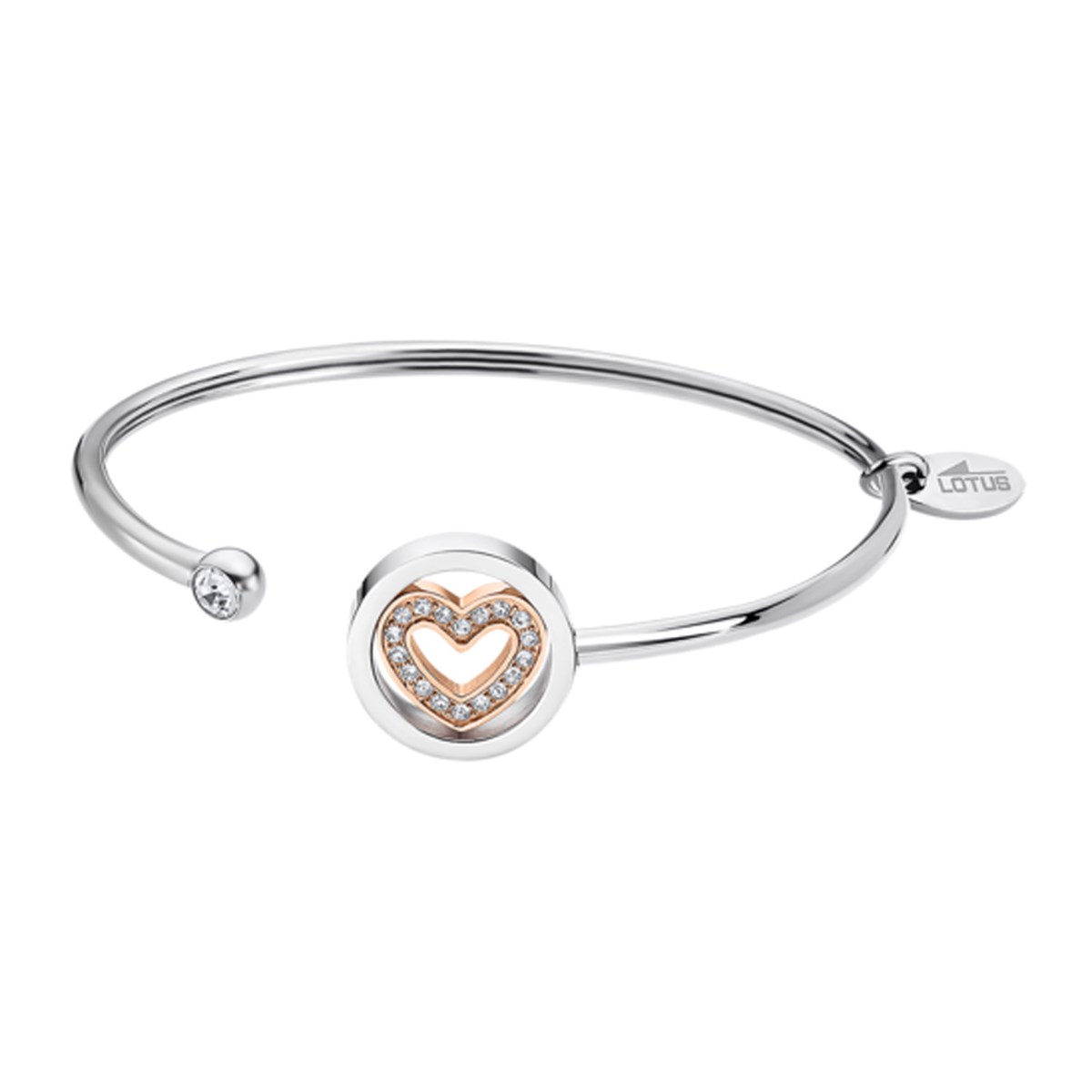 Bracelet jonc Lotus Style collection Bliss coeurbicolore