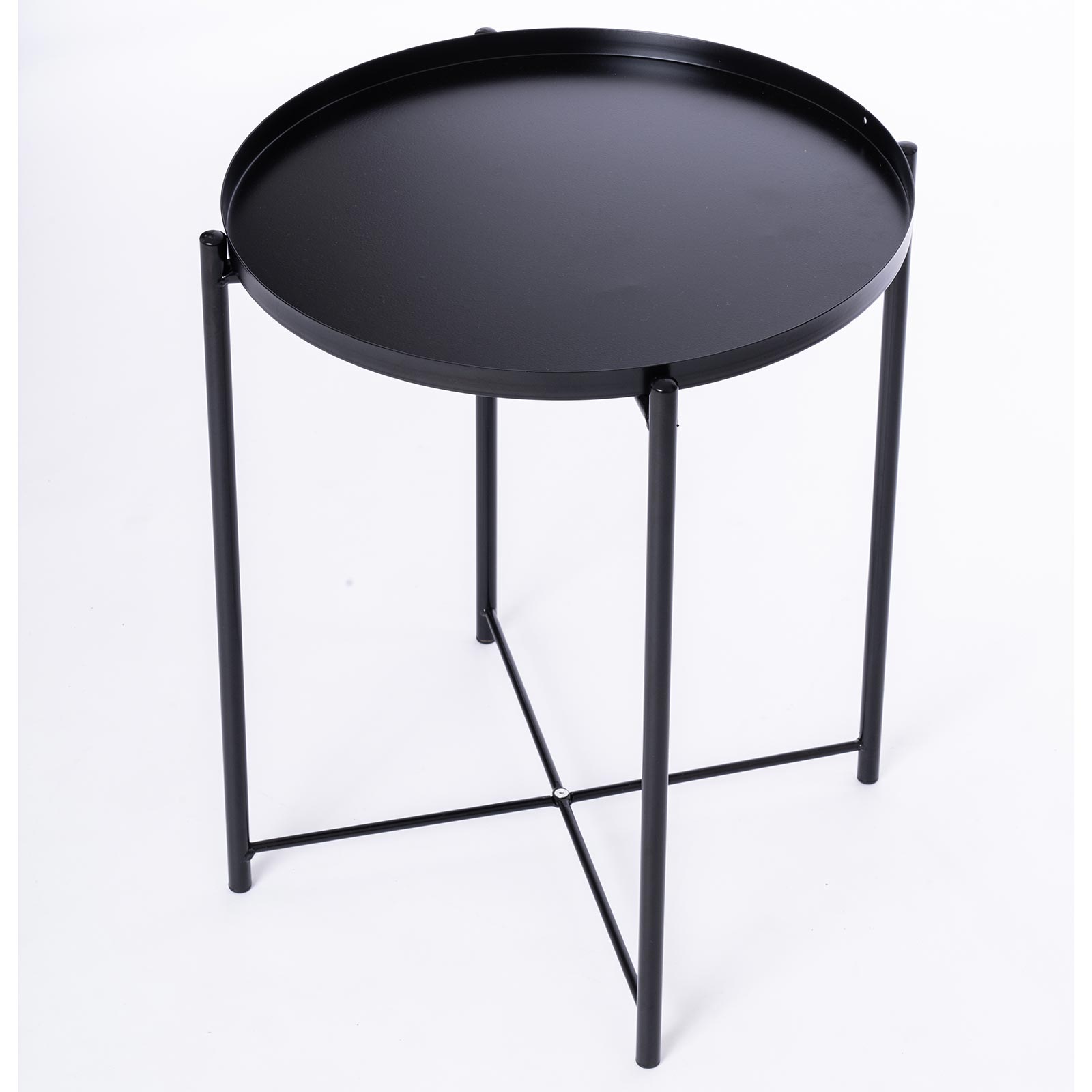 Beistelltisch - schwarz - Metall - Ø 42 cm