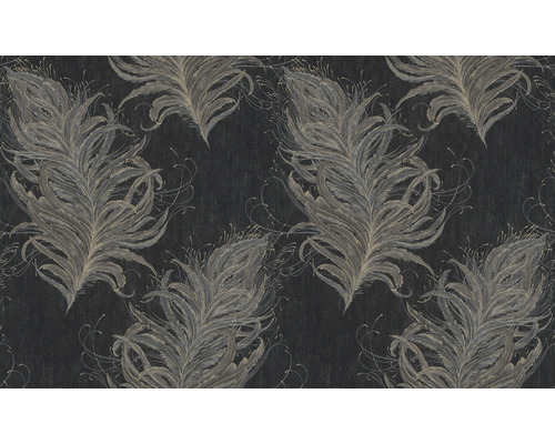 Vliesbehang 38009-4 Mata Hari Feathers zwart