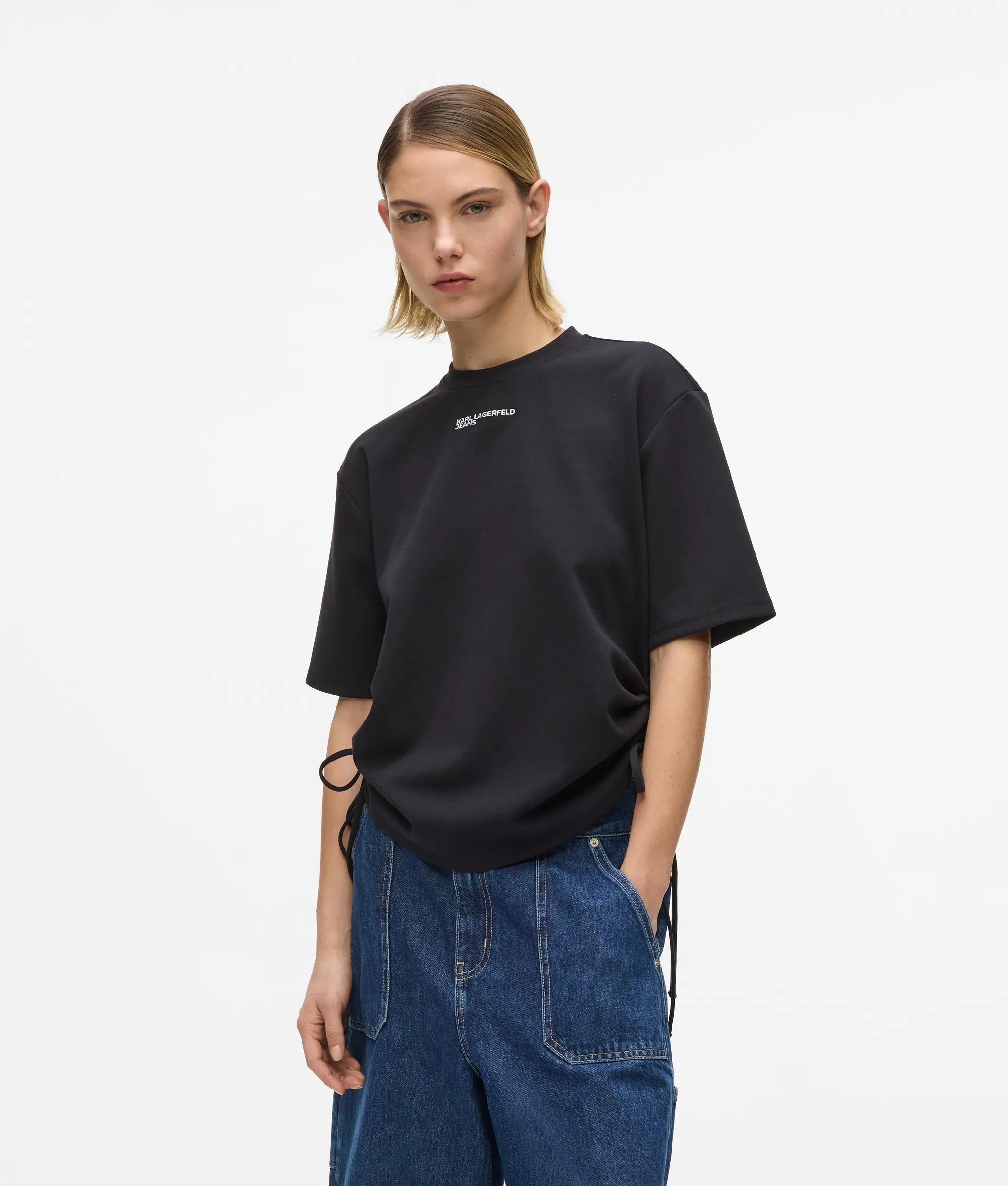 Stropdas detail met ruches t-shirt