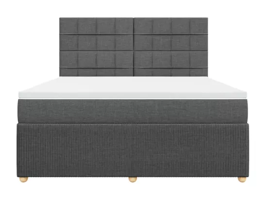 Sommier à lattes de lit avec matelas Gris foncé 180x200cm Tissu