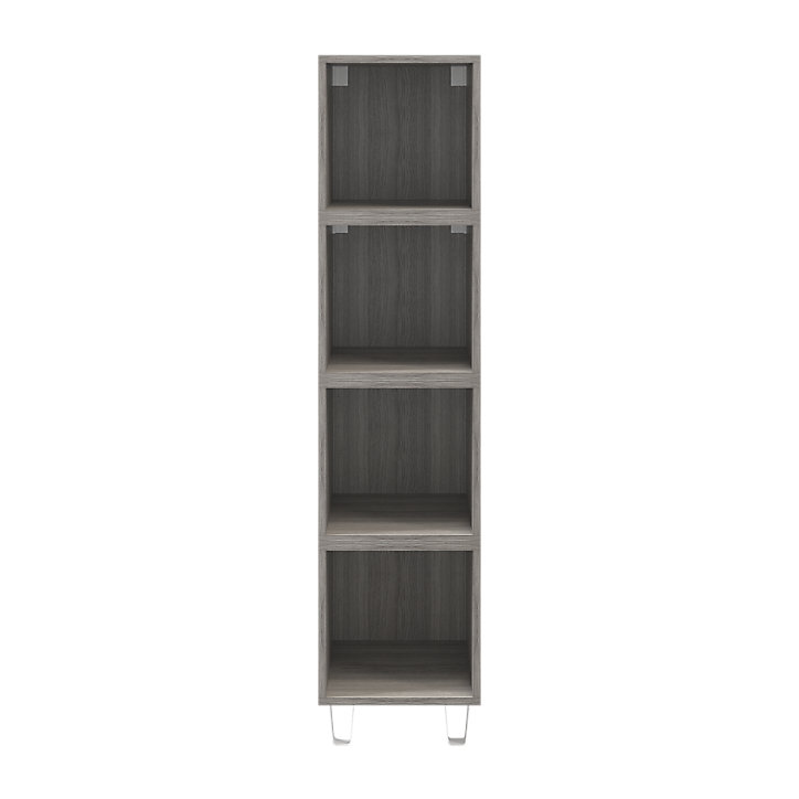 Colonne de rangement sur pieds effet chêne grisé GoodHome Atomia H. 161 x L. 37,5 x P. 35 cm