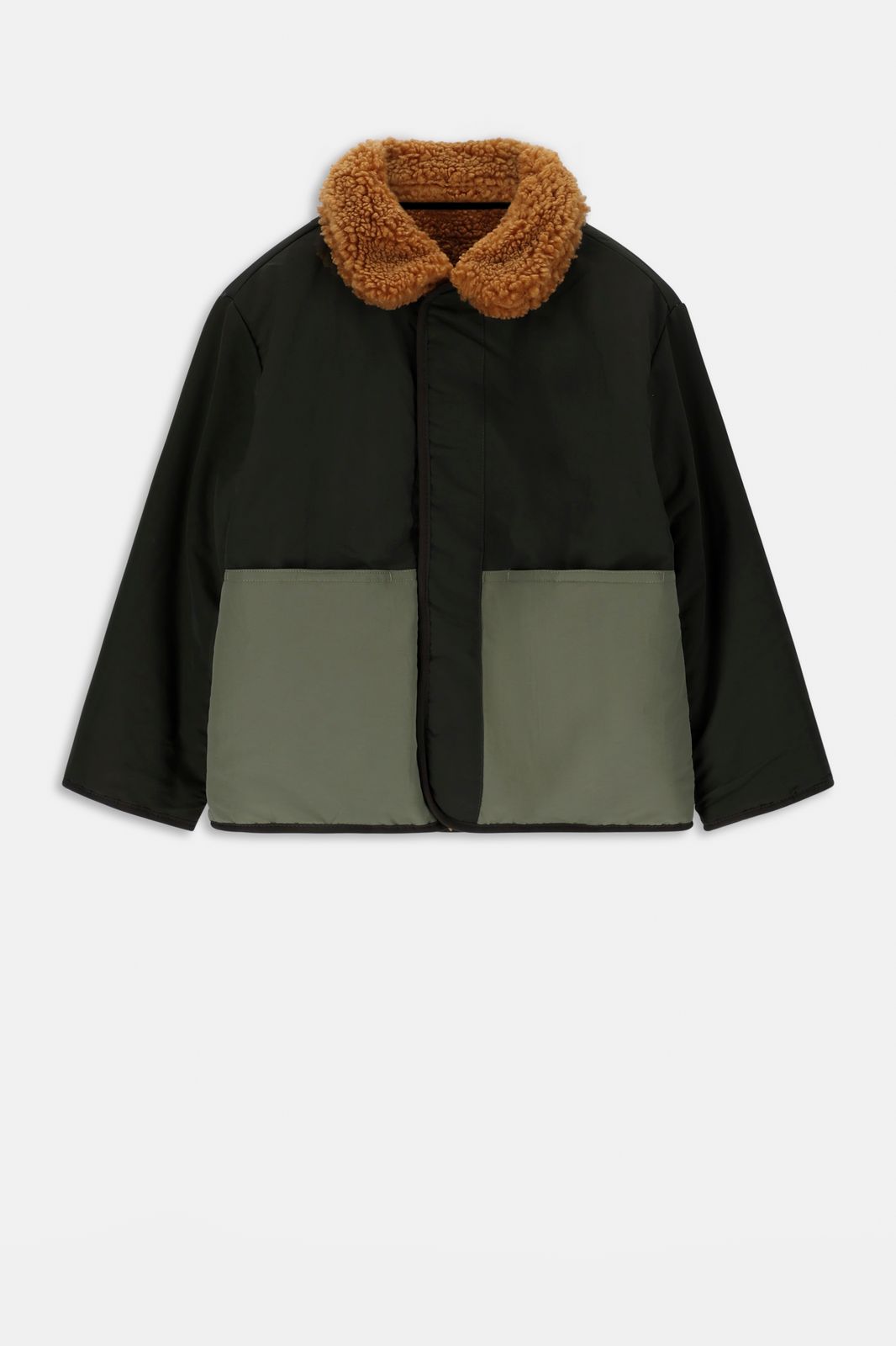Colourblock reversible teddy jack