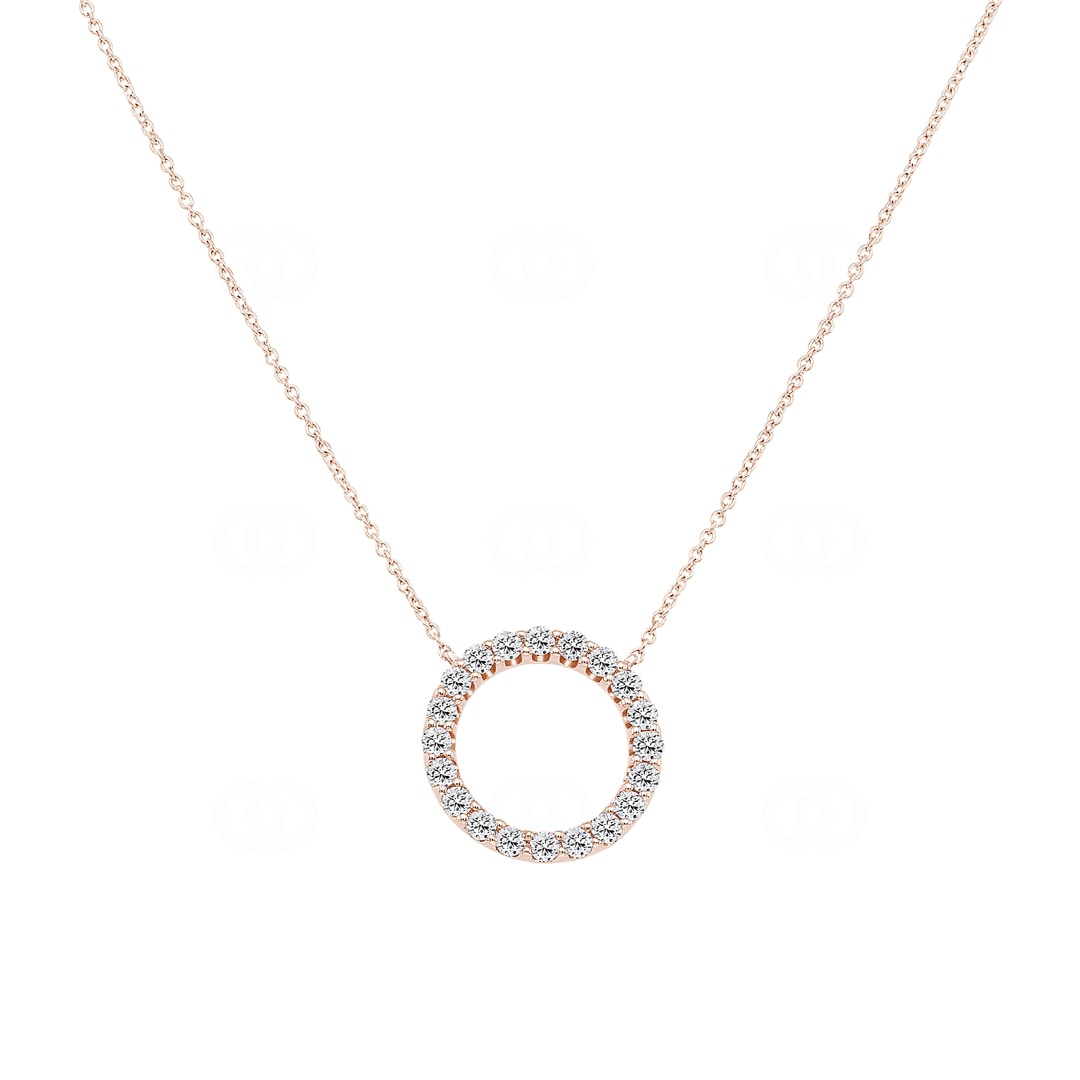 Collier 750/18 K Roségold mit Diamanten 0.50 ct H/si