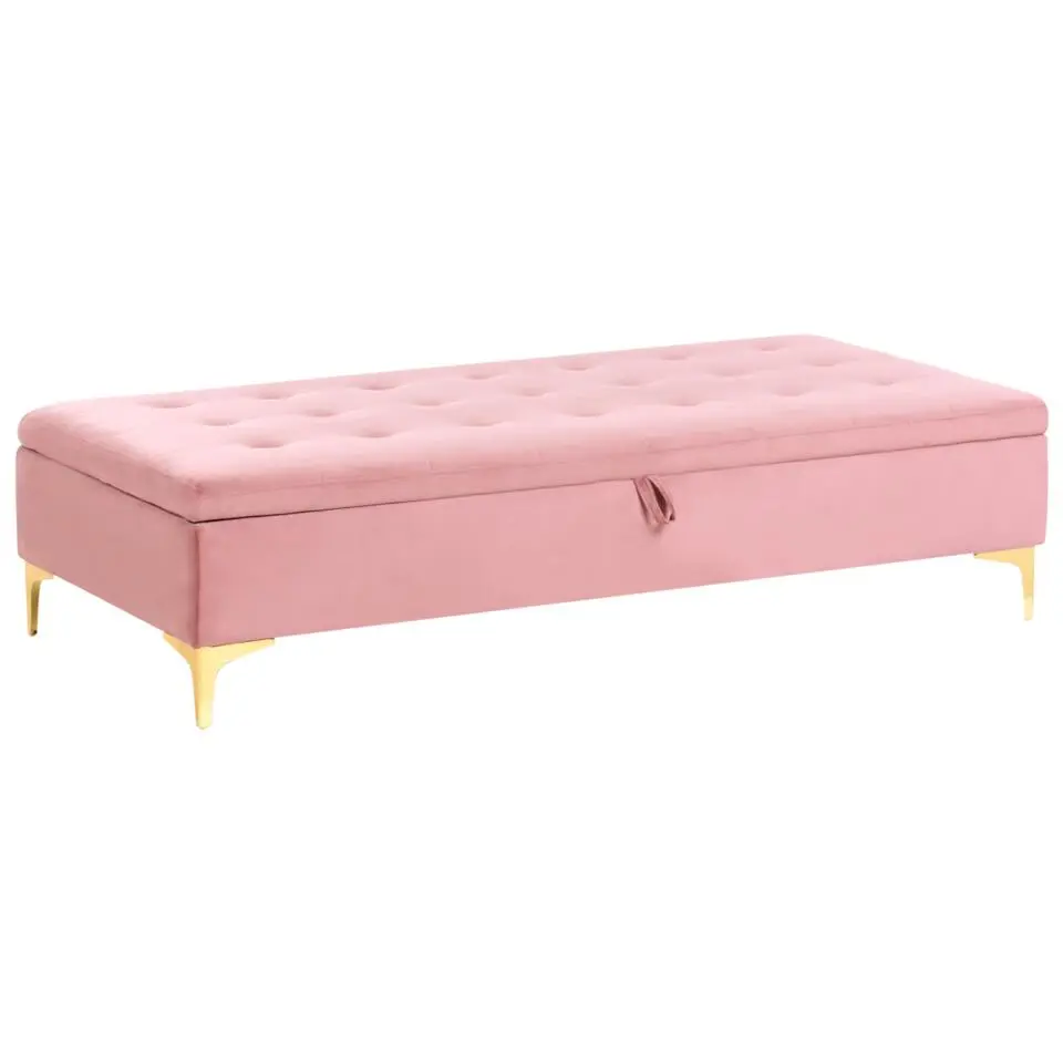 ABERDEEN - Ottomaan met opbergruimte - Roze - Fluweel