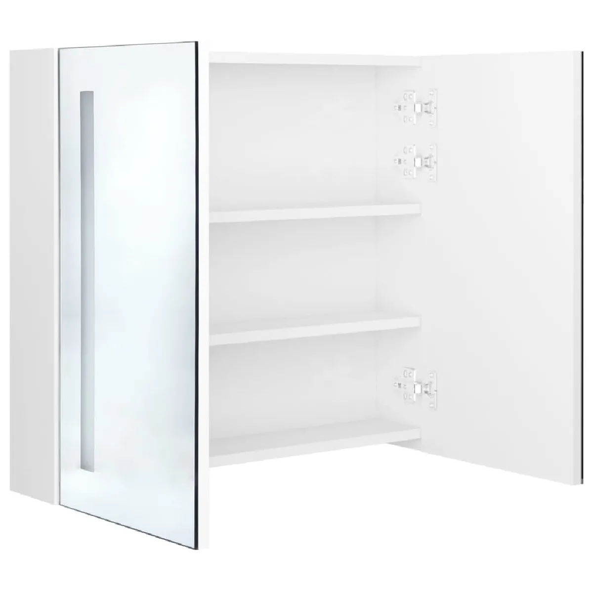 Helloshop26 Armoire de salle de bain LED - Blanc brillant - 62 cm