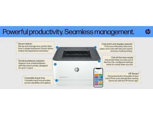 HP LaserJet Pro 3002dw - Printer - S/H - Duplex - laser - A4/Legal - 1200 x 1200 dpi - op til 33 spm - kapacitet: 250 ark - USB 2.0, LAN, Wi-Fi(n), Bluetooth LE