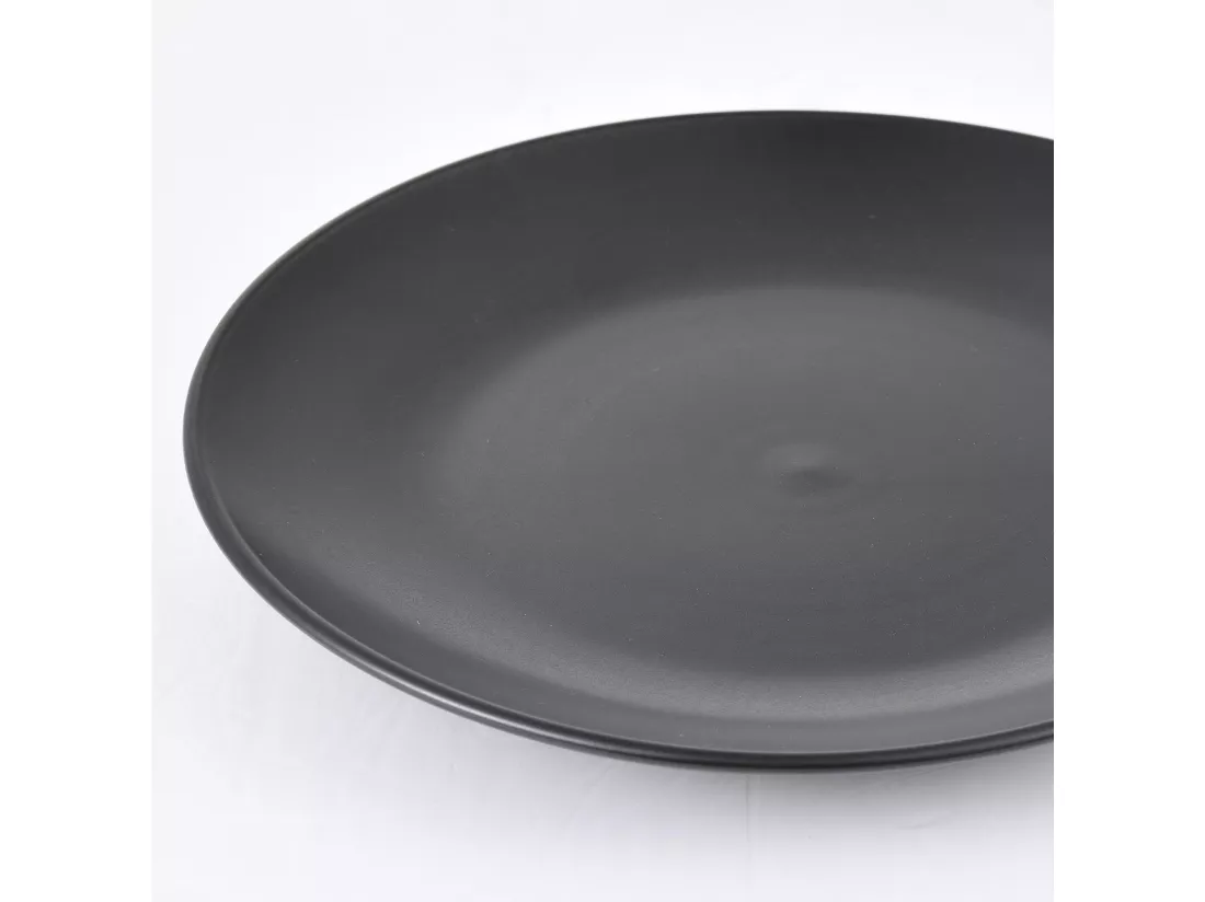 Set de 4 assiettes à viande BBQ en céramique Ø27cm Noir Bergner