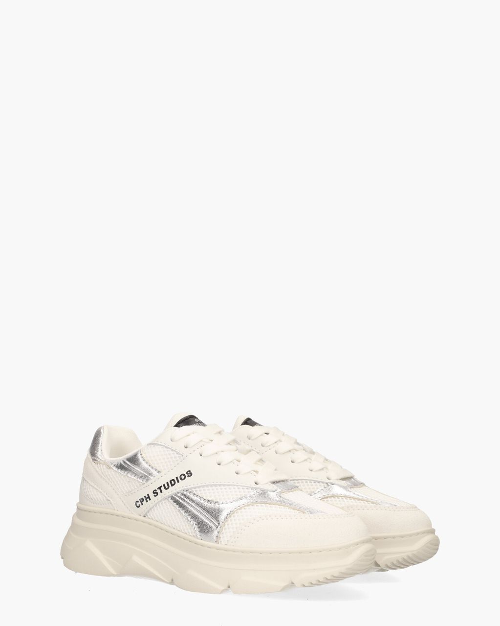 Copenhagen Studios CPH54 Material Mix Wit/Zilver Damessneakers