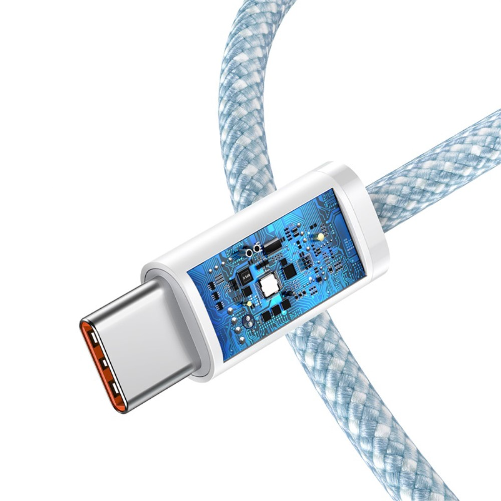 (2m) 100W Dynamic USB C auf USB C Nylon Ladekabel Fast Charging Datenkabel - Blau