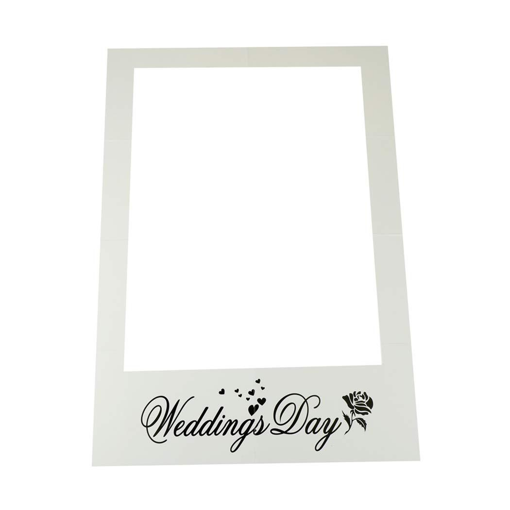 (68x48cm) Karton Party Bilder Rahmen Hochzeits Fotorequisite - Weiss