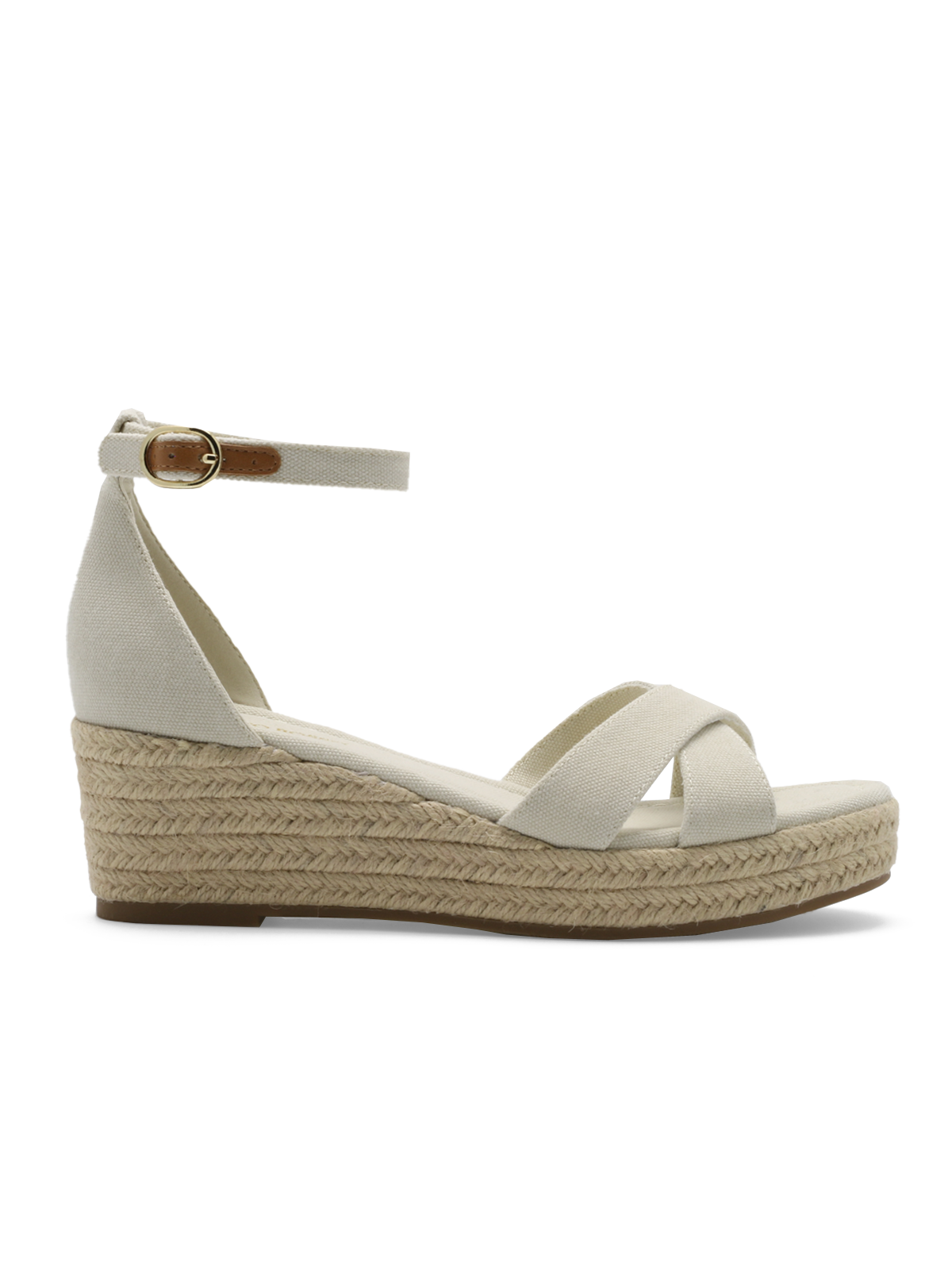 Azra Espadrille Wedge Cream - Trapes Sko