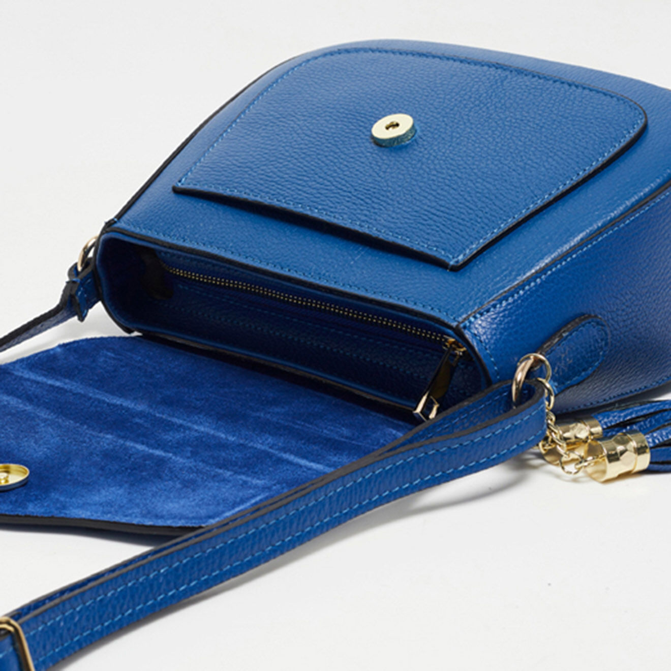 Christian Laurier Sac bandoulière en Cuir Ina bleu  - 24x18x11 cm