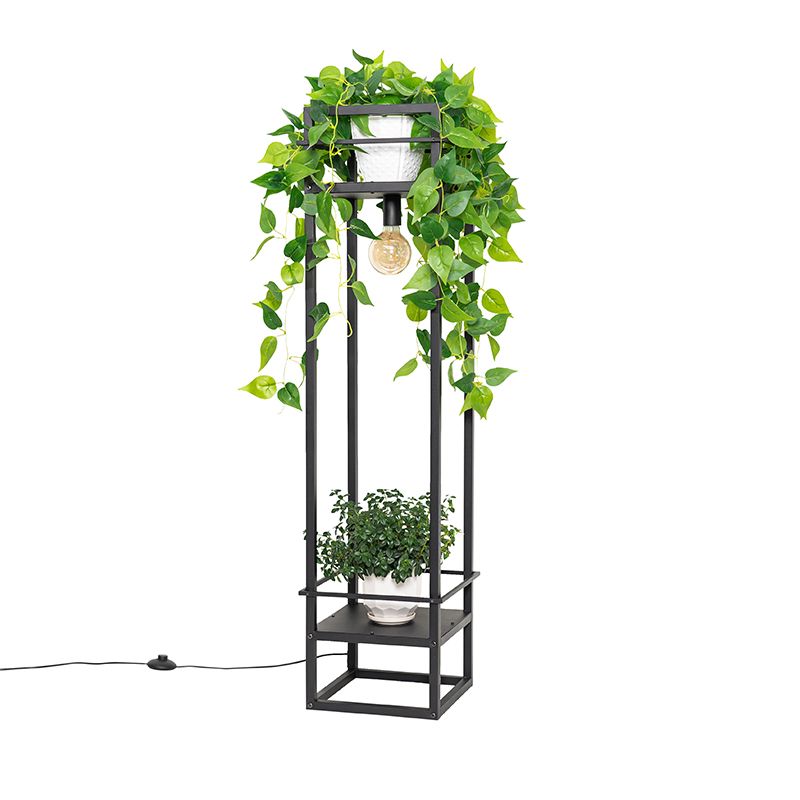 Industriële vloerlamp zwart - Cage Rack