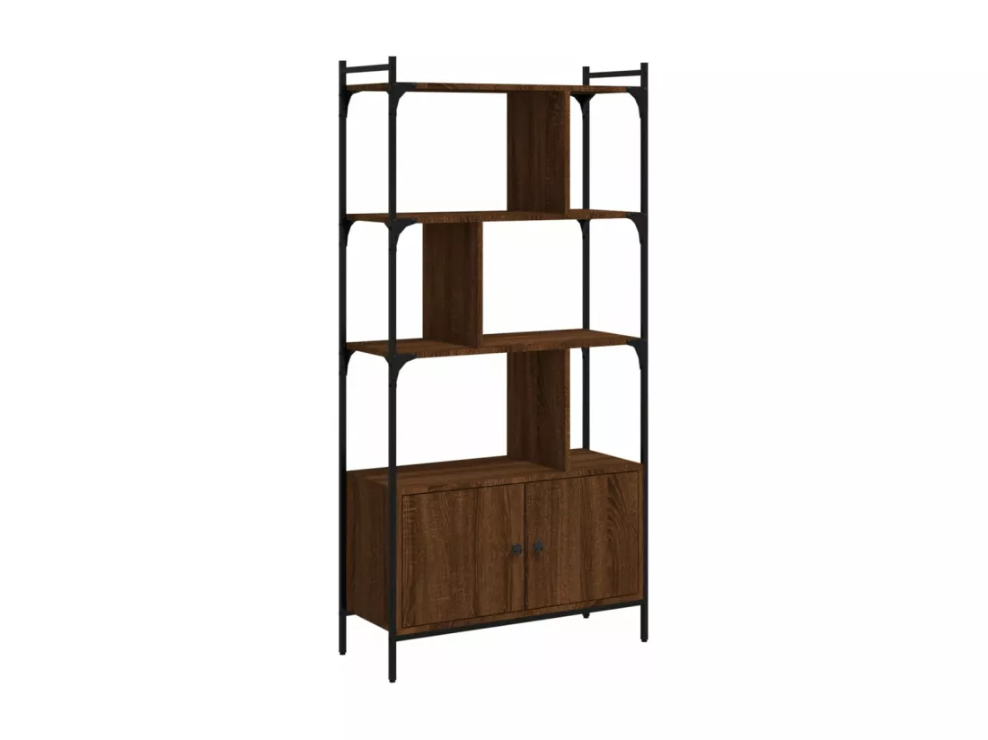 Bibliothèque avec portes chêne marron 76,5x30x154,5 cm