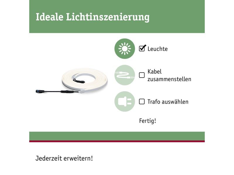 Paulmann LED-Stripe Plug & Shine Neon Light 3000 K, 5 m Licht-Band für das Paulmann Plag & Shine System