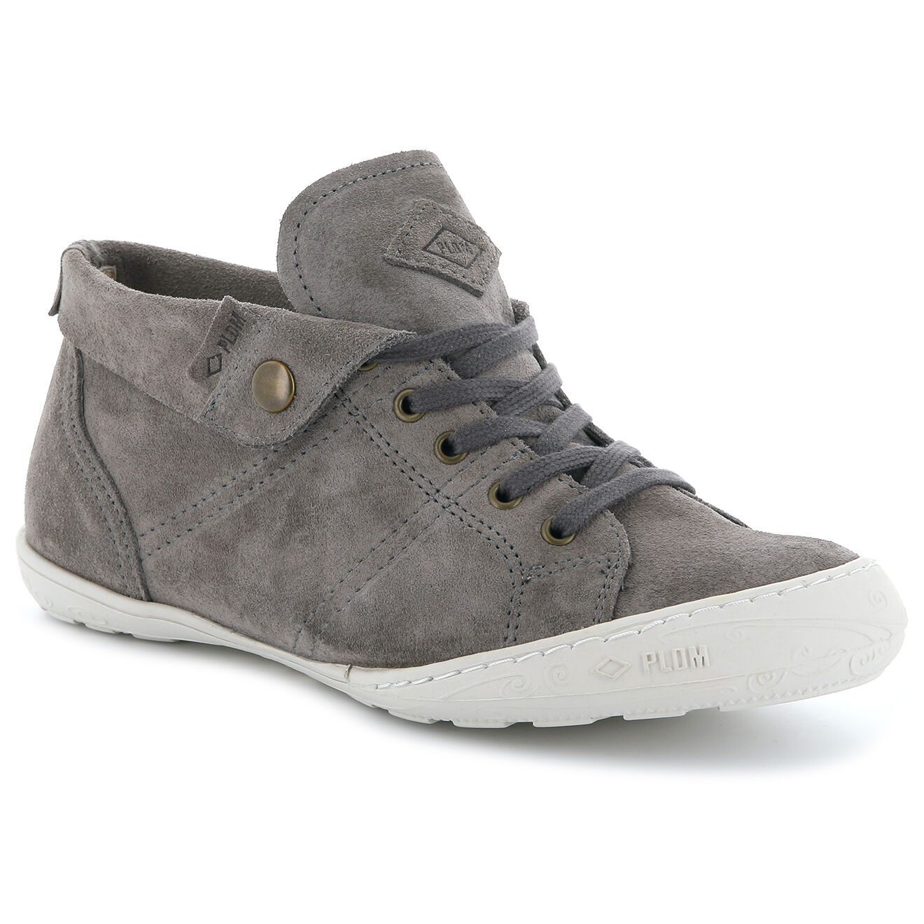 Palladium Baskets montantes en Velours de Cuir Gaetane gris moyen