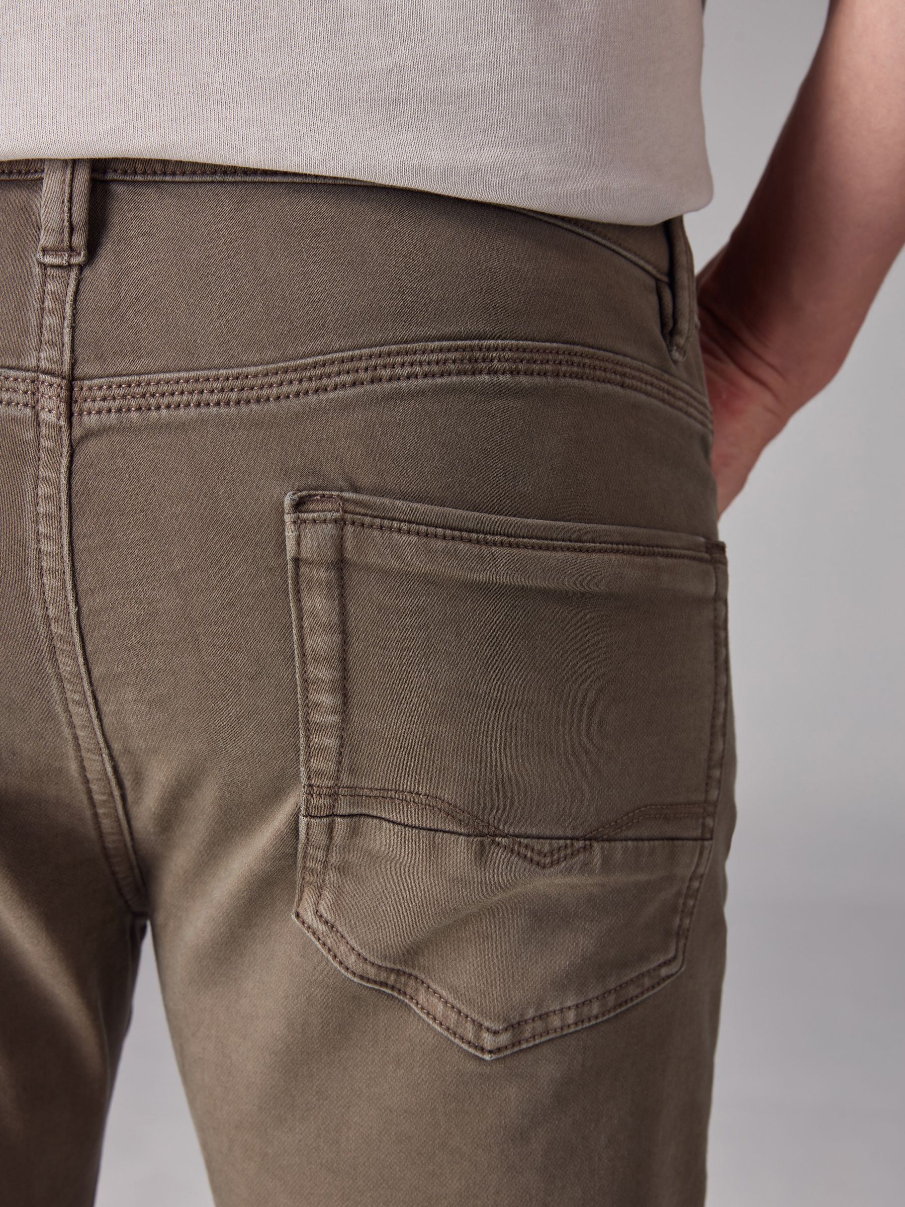 Paddenstoelbruin - Slim Fit - Comfortabele stretchjeans