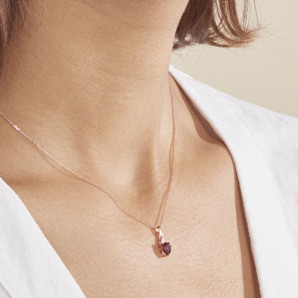 Collier Or Rose Clothilde Rhodolite