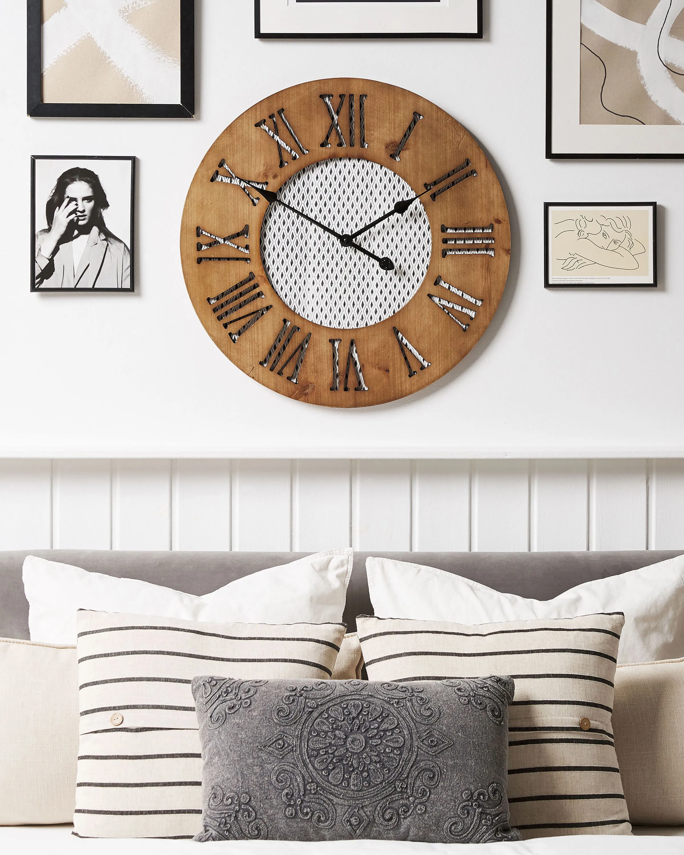 Wandklok CUILCO 60 cm Dennenhout Bruin