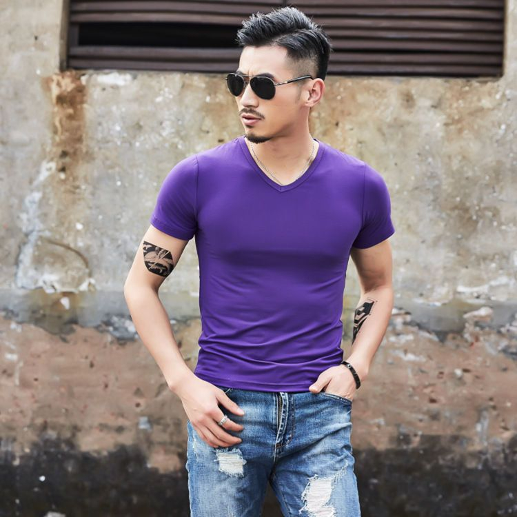Wewewow - Effen T-shirt met korte mouwen