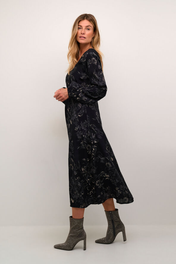 Cream CRLova Dress Black and white abstract flowe